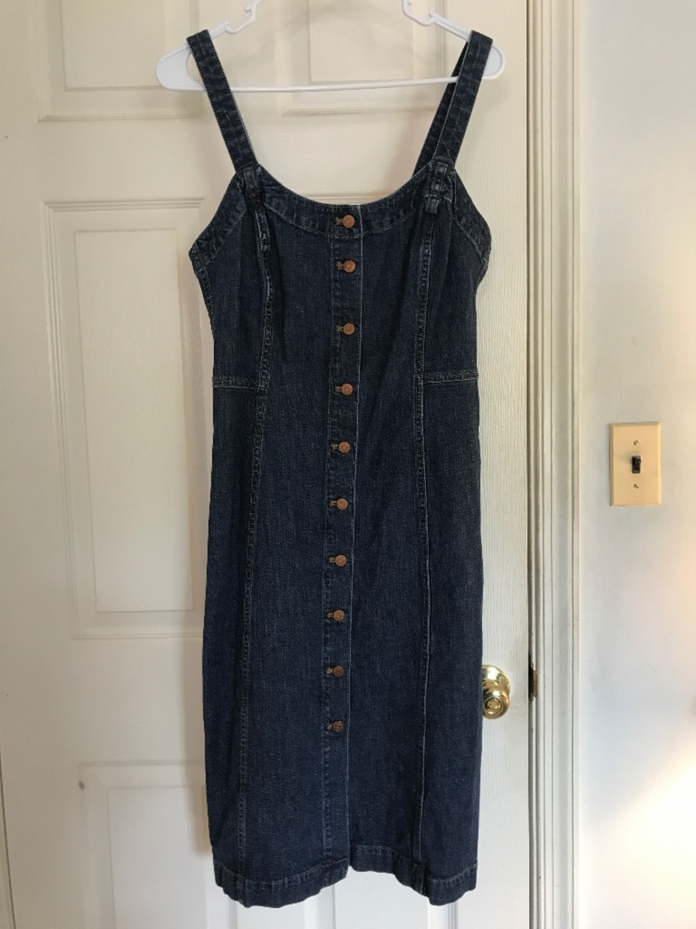 Madewell button down denim midi dress